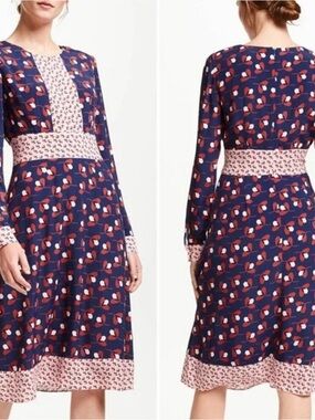 Boden Daisy Conker Midi Dress, Excellent condition, newly dry cleaned, Sz 2